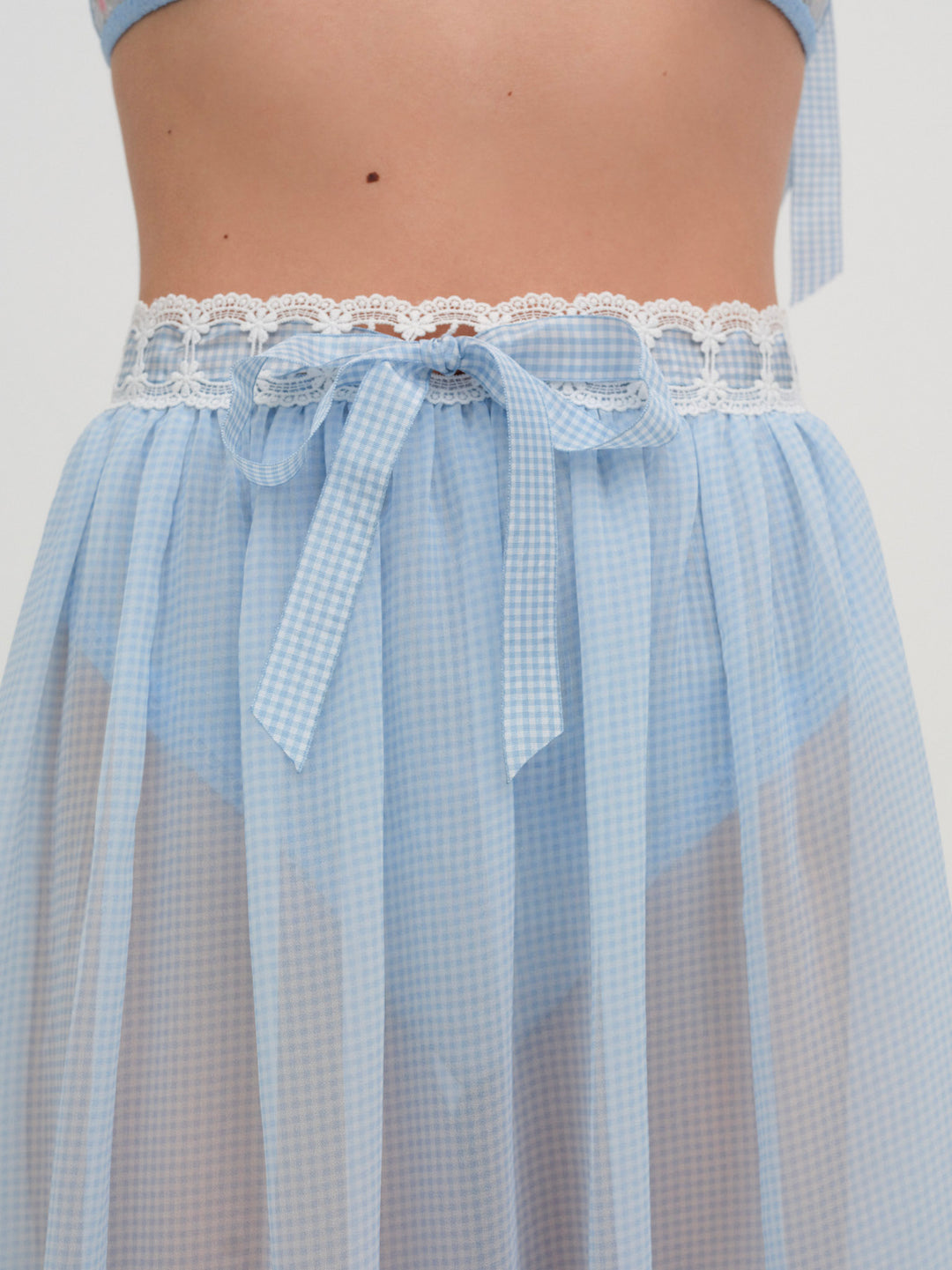 For Love and Lemons Dainty Doily Midi Skirt - Blue