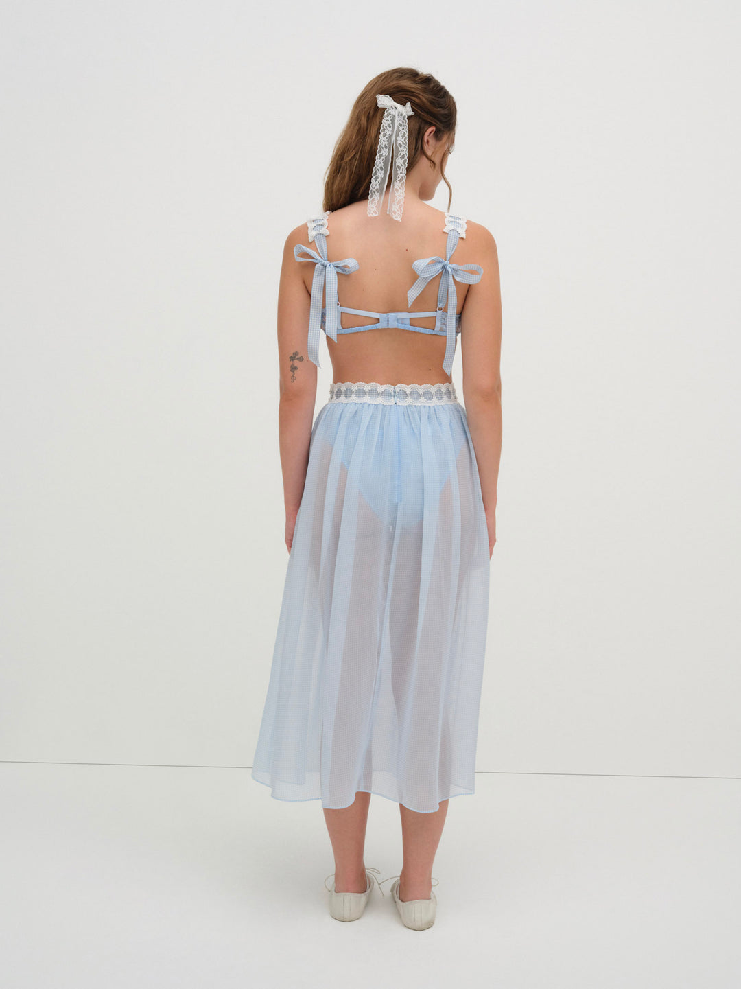 For Love and Lemons Dainty Doily Midi Skirt - Blue