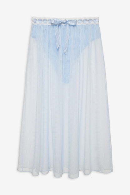 For Love and Lemons Dainty Doily Midi Skirt - Blue
