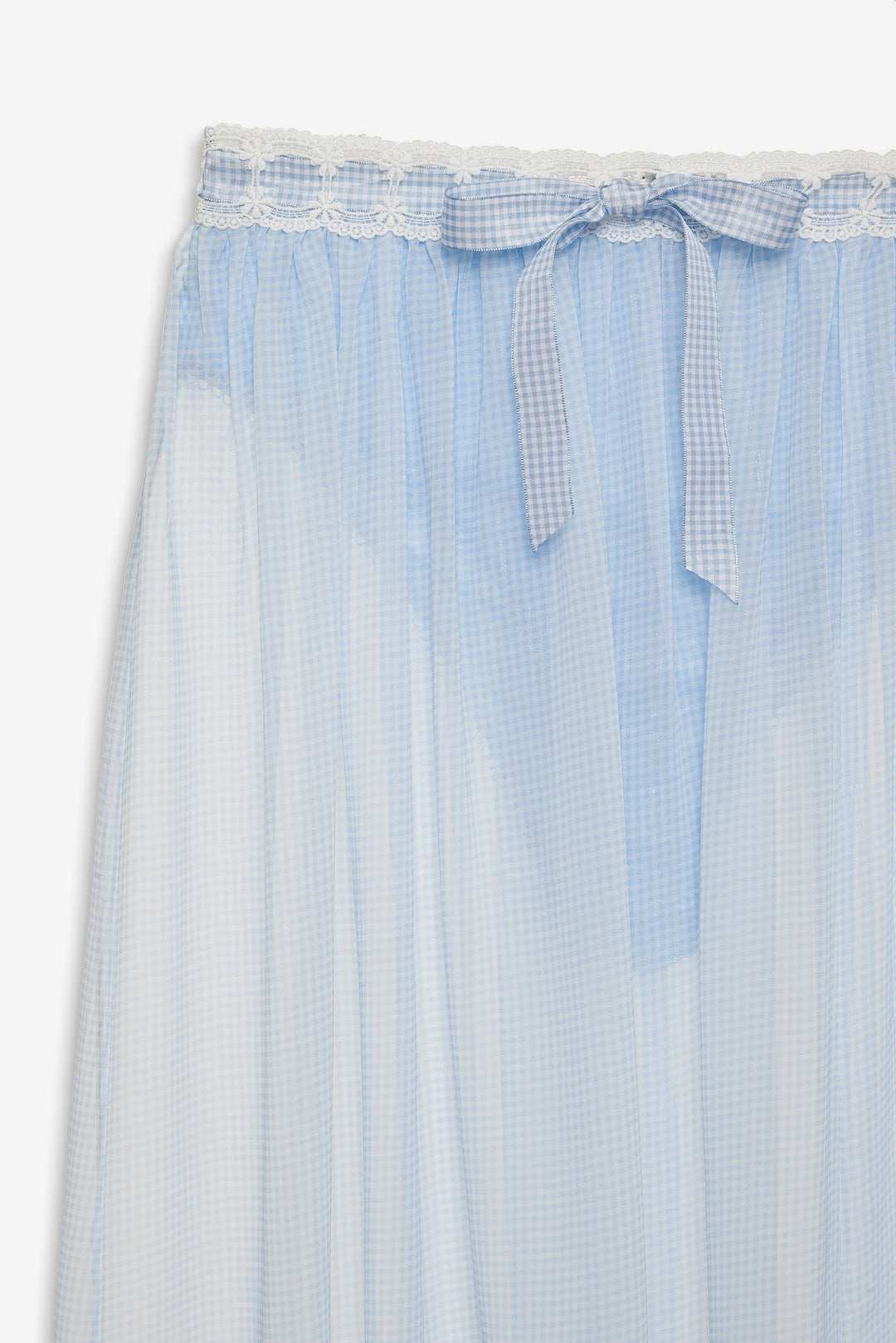For Love and Lemons Dainty Doily Midi Skirt - Blue