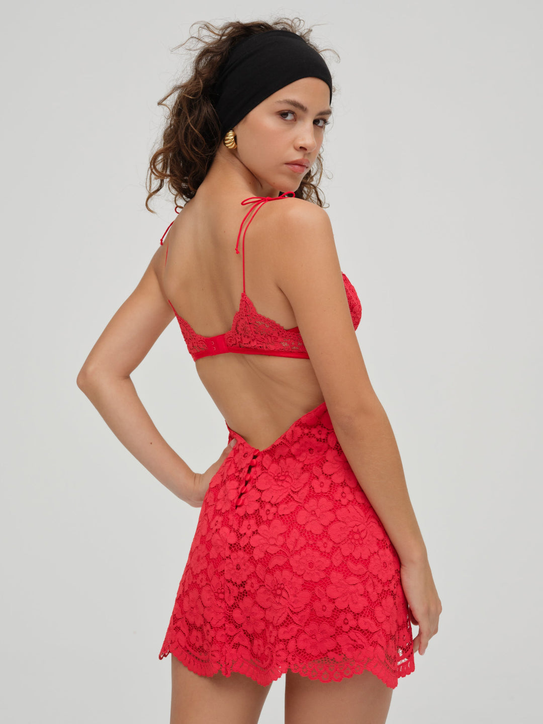 For Love and Lemons Creamsicle Lace Slip Dress - Red