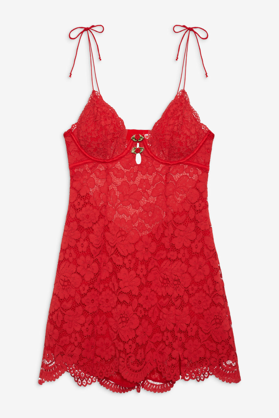 For Love and Lemons Creamsicle Lace Slip Dress - Red
