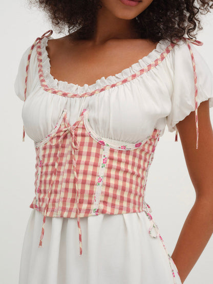 For Love and Lemons Georgia Corset Slip Dress - Red
