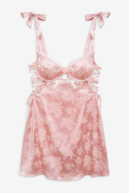 For Love and Lemons Le Fleur Slip Dress - Peach