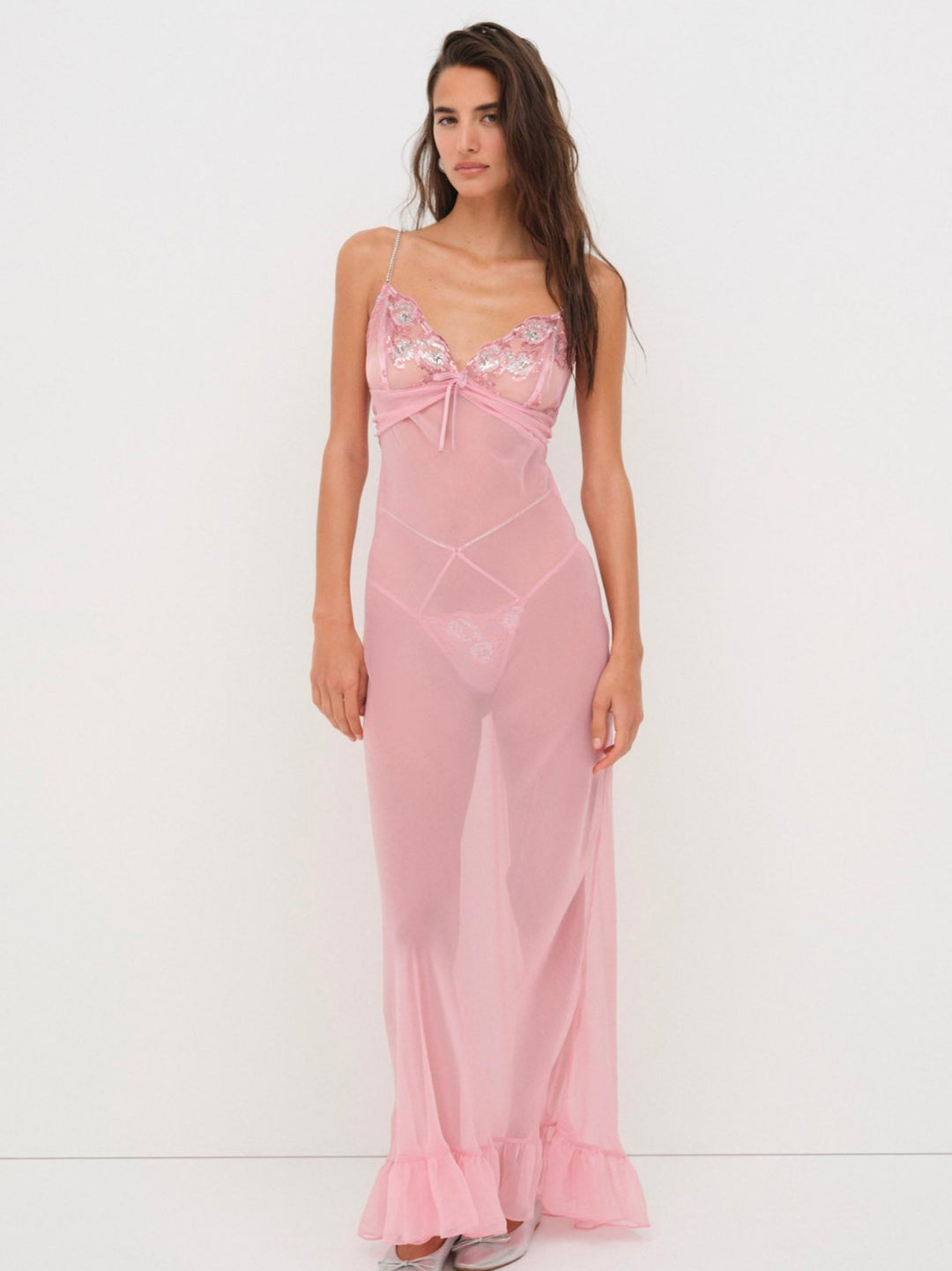 For Love and Lemons Kristi Maxi Slip Dress - Mauve