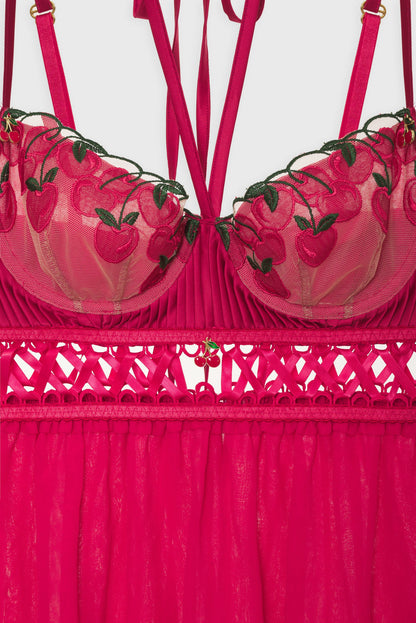 For Love and Lemons Cherie Slip Dress - Red