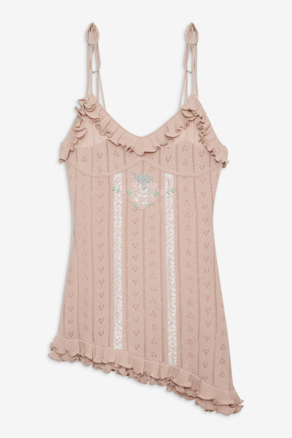 For Love and Lemons Eloise Asymmetric Knit Dress - Peach