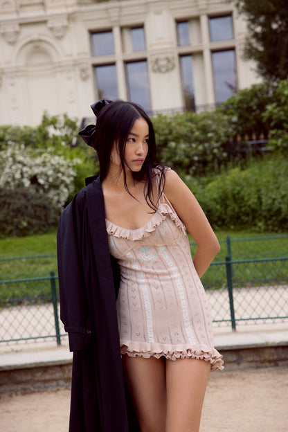 For Love and Lemons Eloise Asymmetric Knit Dress - Peach