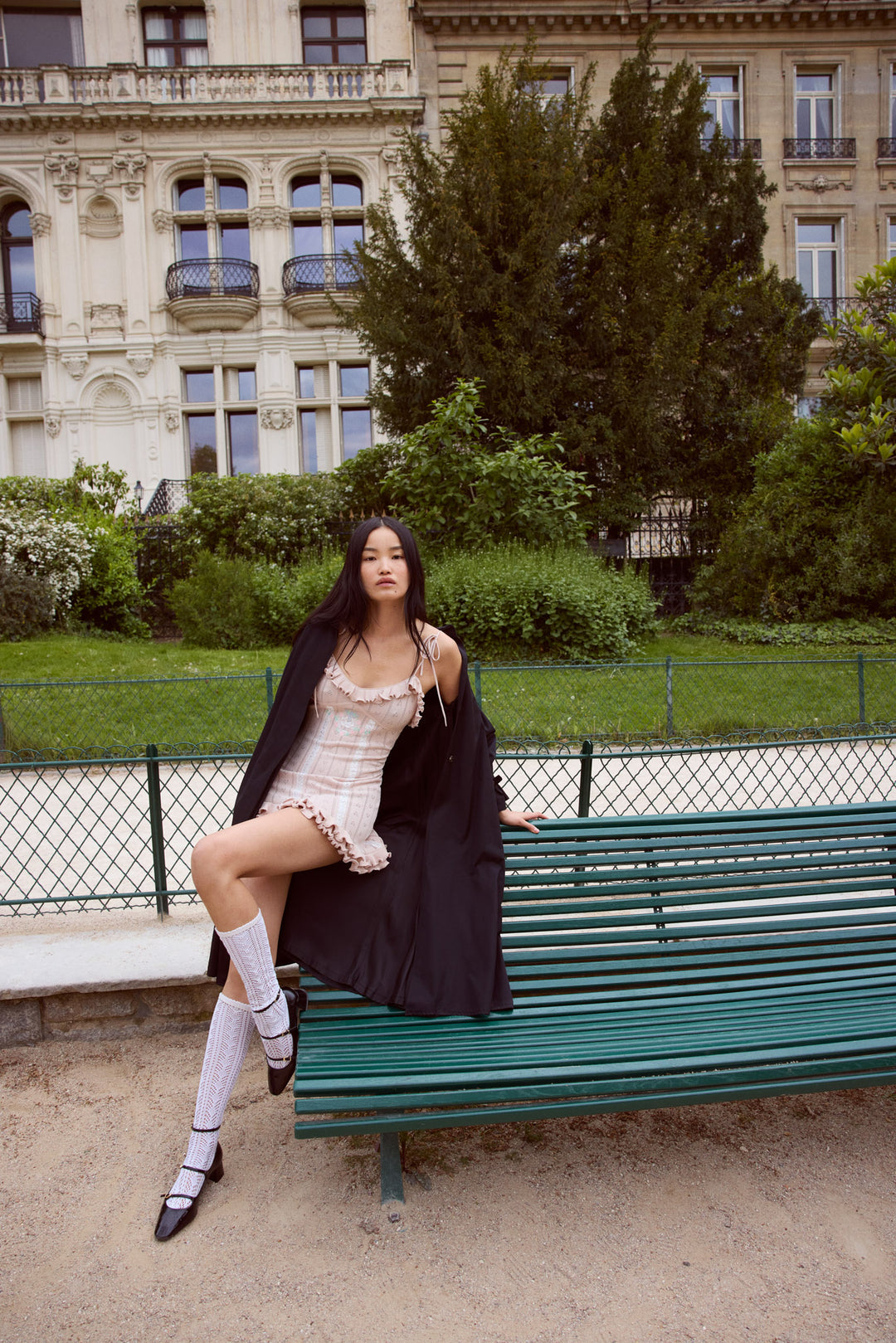 For Love and Lemons Eloise Asymmetric Knit Dress - Peach