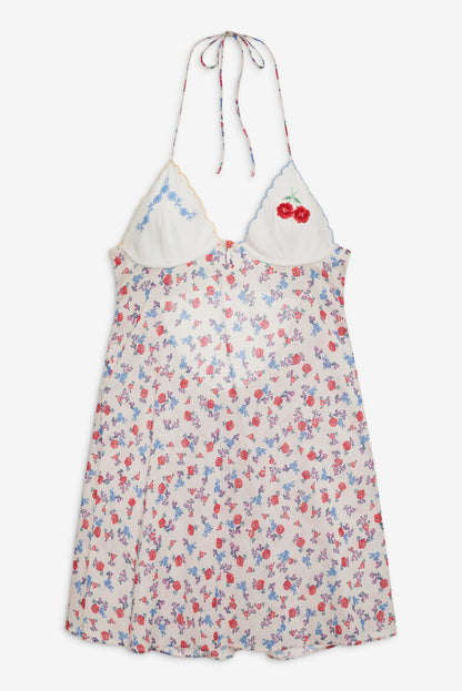 For Love and Lemons Forget Me Not Embroidery Slip Dress - White