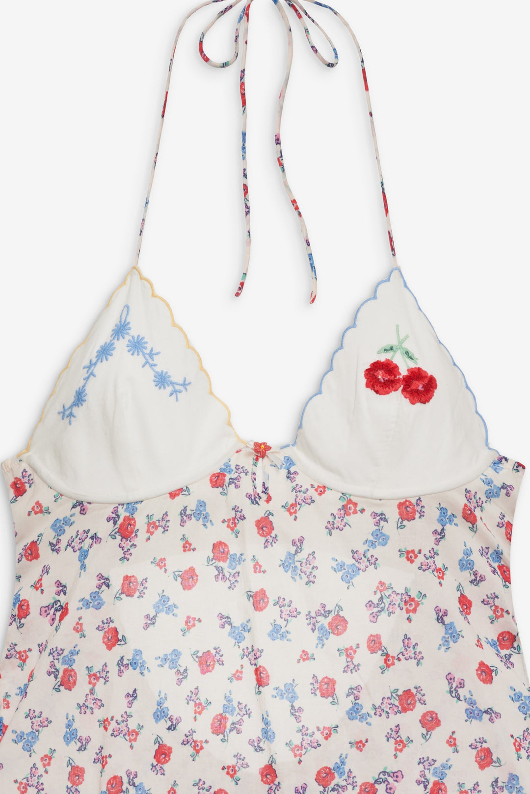 For Love and Lemons Forget Me Not Embroidery Slip Dress - White