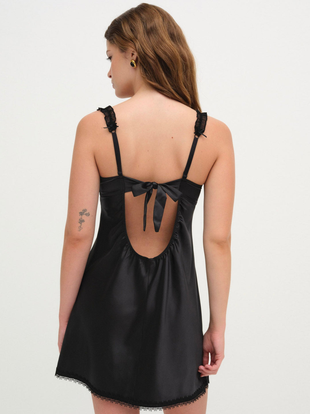 For Love and Lemons Love Garden Slip Dress - Black