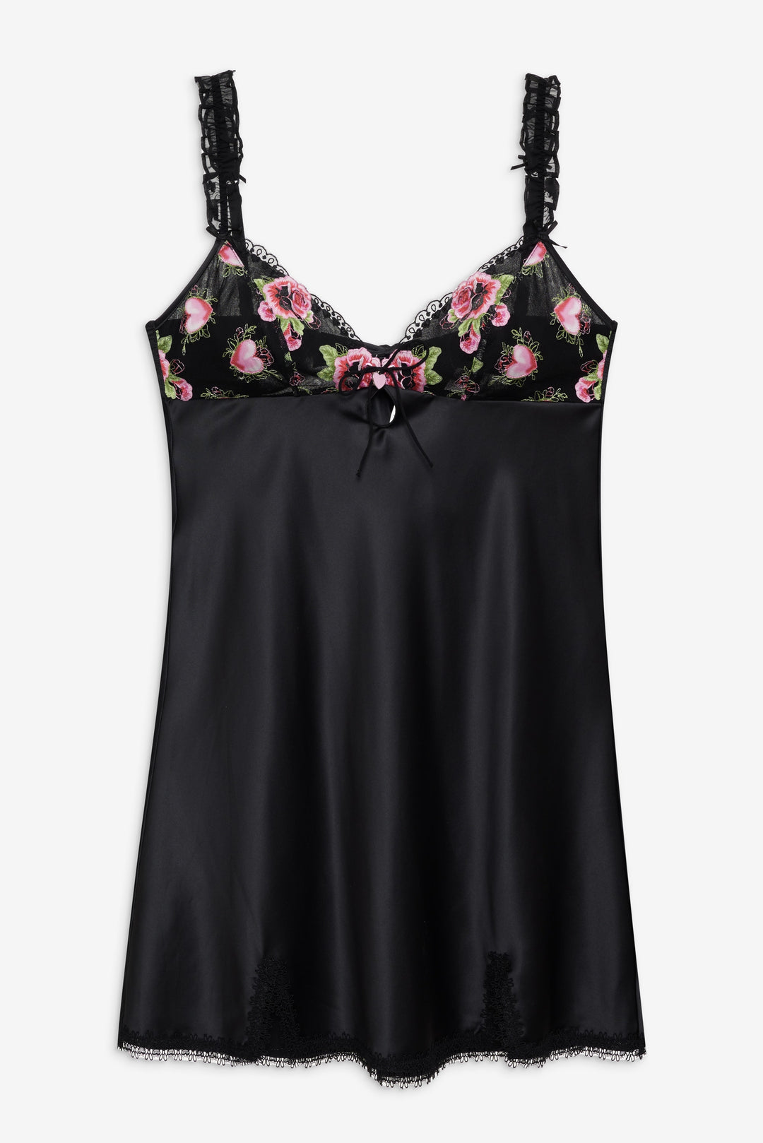 For Love and Lemons Love Garden Slip Dress - Black