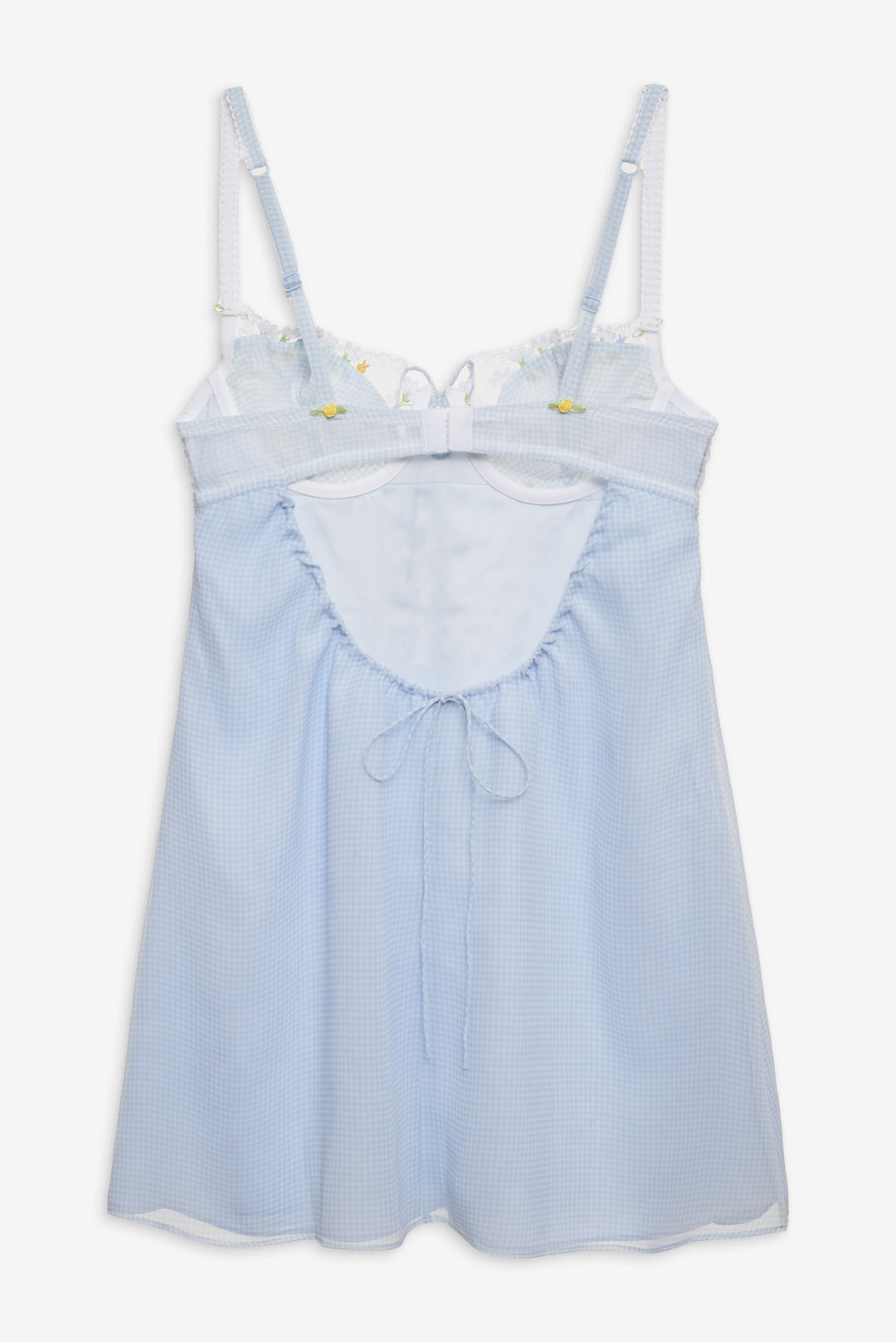 For Love and Lemons Gingham Rose Slip Dress - Blue