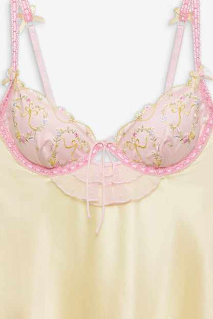 For Love and Lemons Sunny Bouquet Slip Dress - Multi Yellow