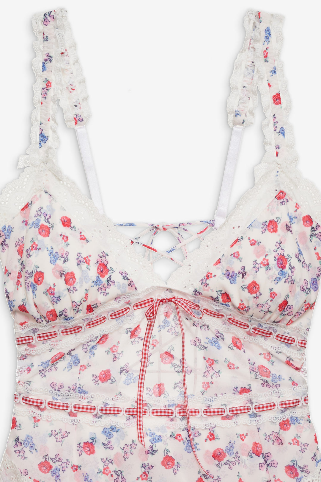 For Love and Lemons Ditsy Day Slip Dress - Red