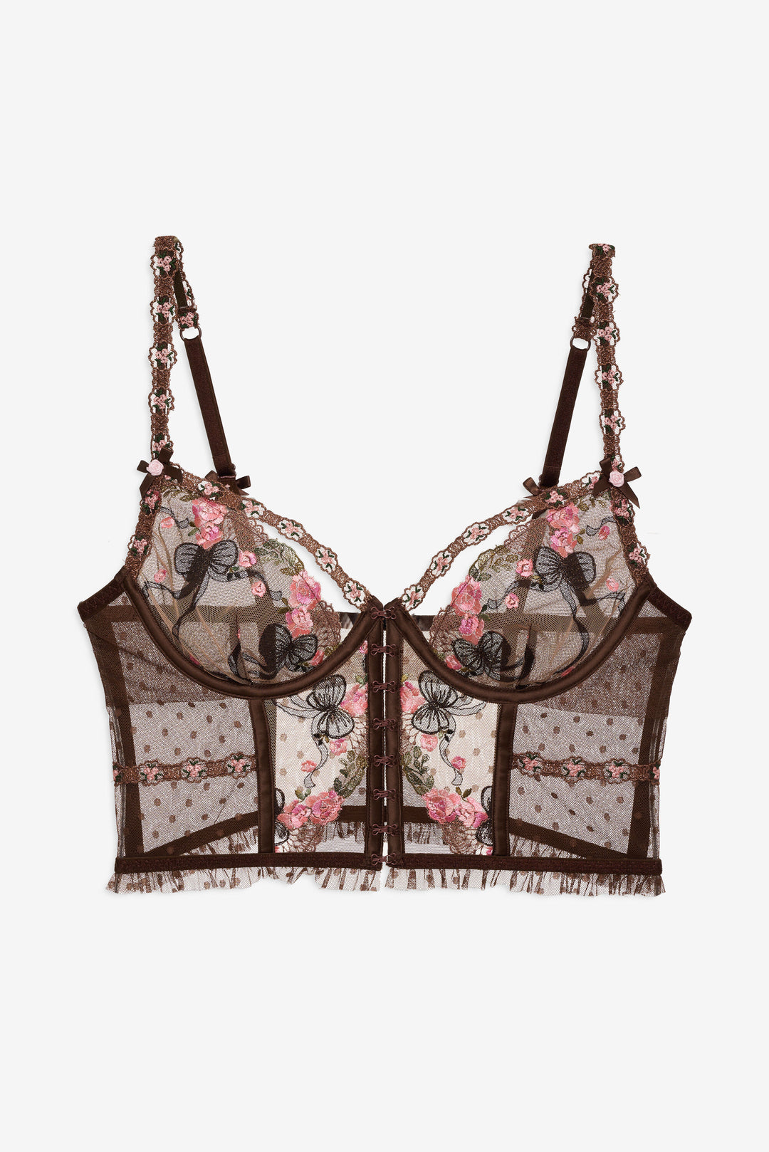 For Love and Lemons Runaway Bows Bustier - Brown