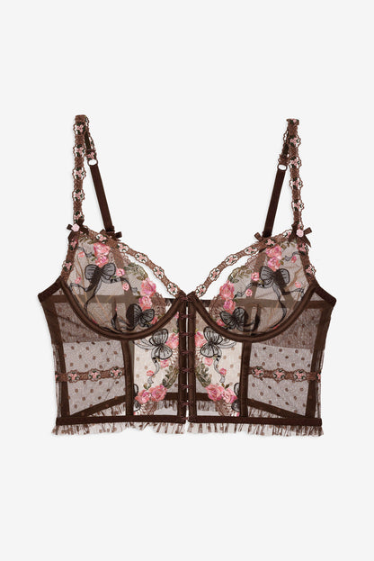 For Love and Lemons Runaway Bows Bustier - Brown