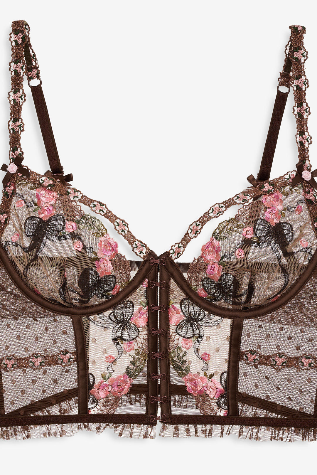 For Love and Lemons Runaway Bows Bustier - Brown