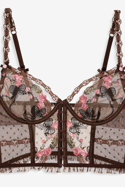For Love and Lemons Runaway Bows Bustier - Brown