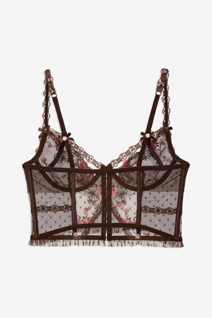 For Love and Lemons Runaway Bows Bustier - Brown