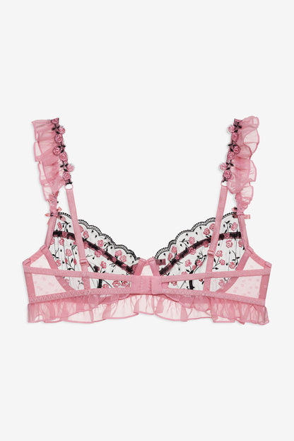 For Love and Lemons Rose Cluster Underwire Bra - Pink