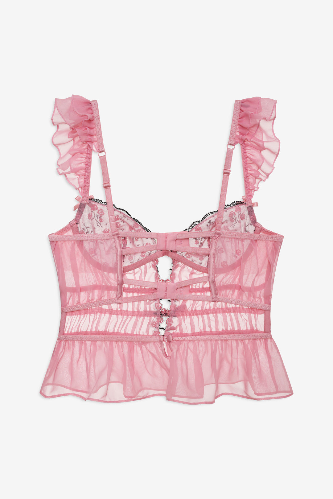 For Love and Lemons Rose Cluster Bustier - Pink