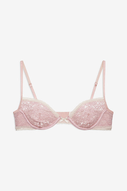 For Love and Lemons Pamela Stretch Lace Underwire Bra - Pink