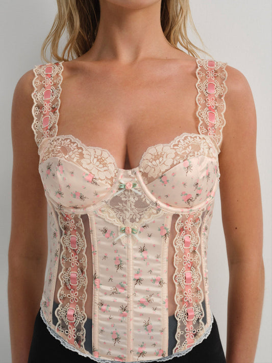 For Love and Lemons Peaches & Cream Bustier - Peach