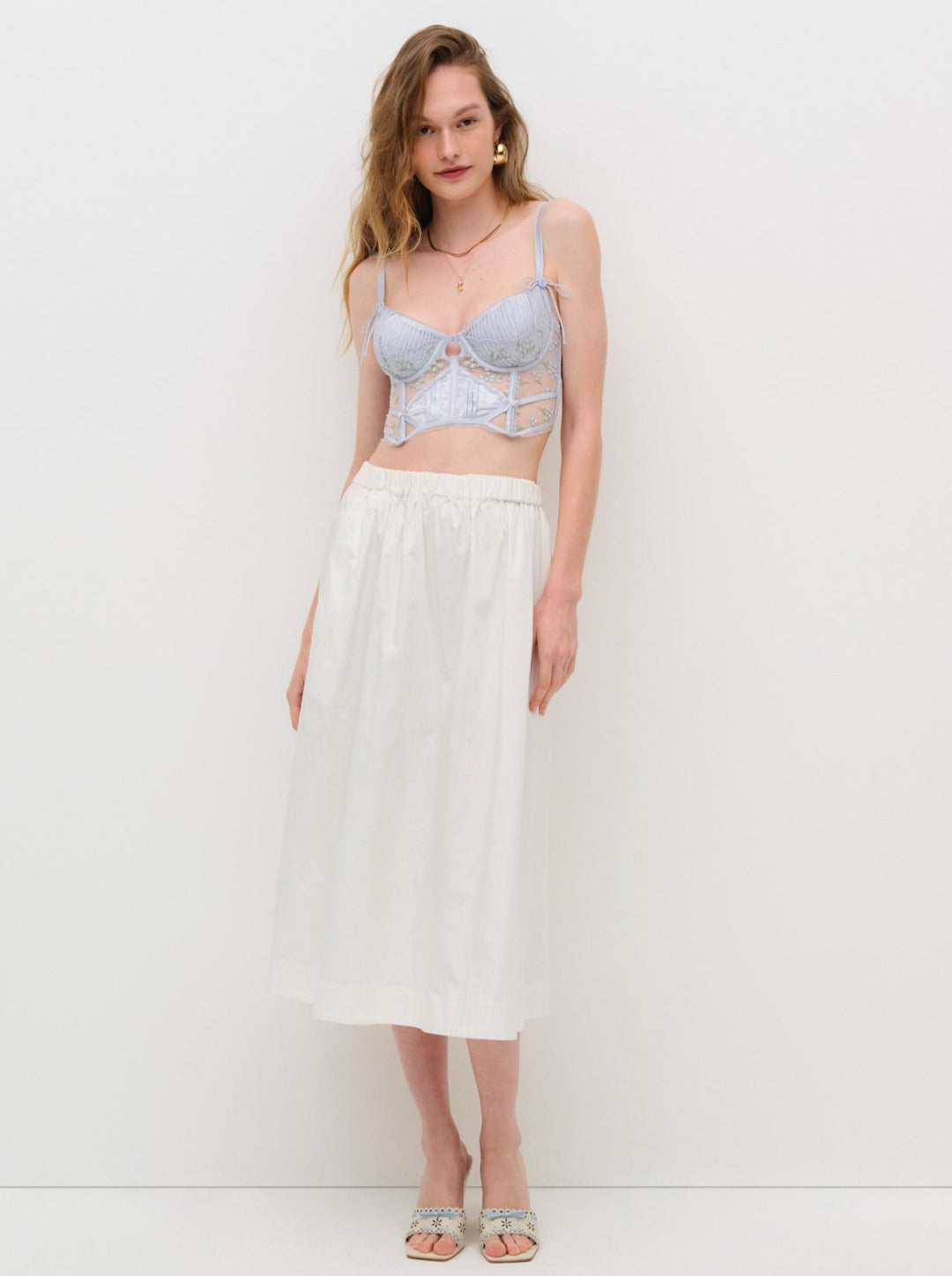 For Love and Lemons Baby's Breath Bustier - Blue
