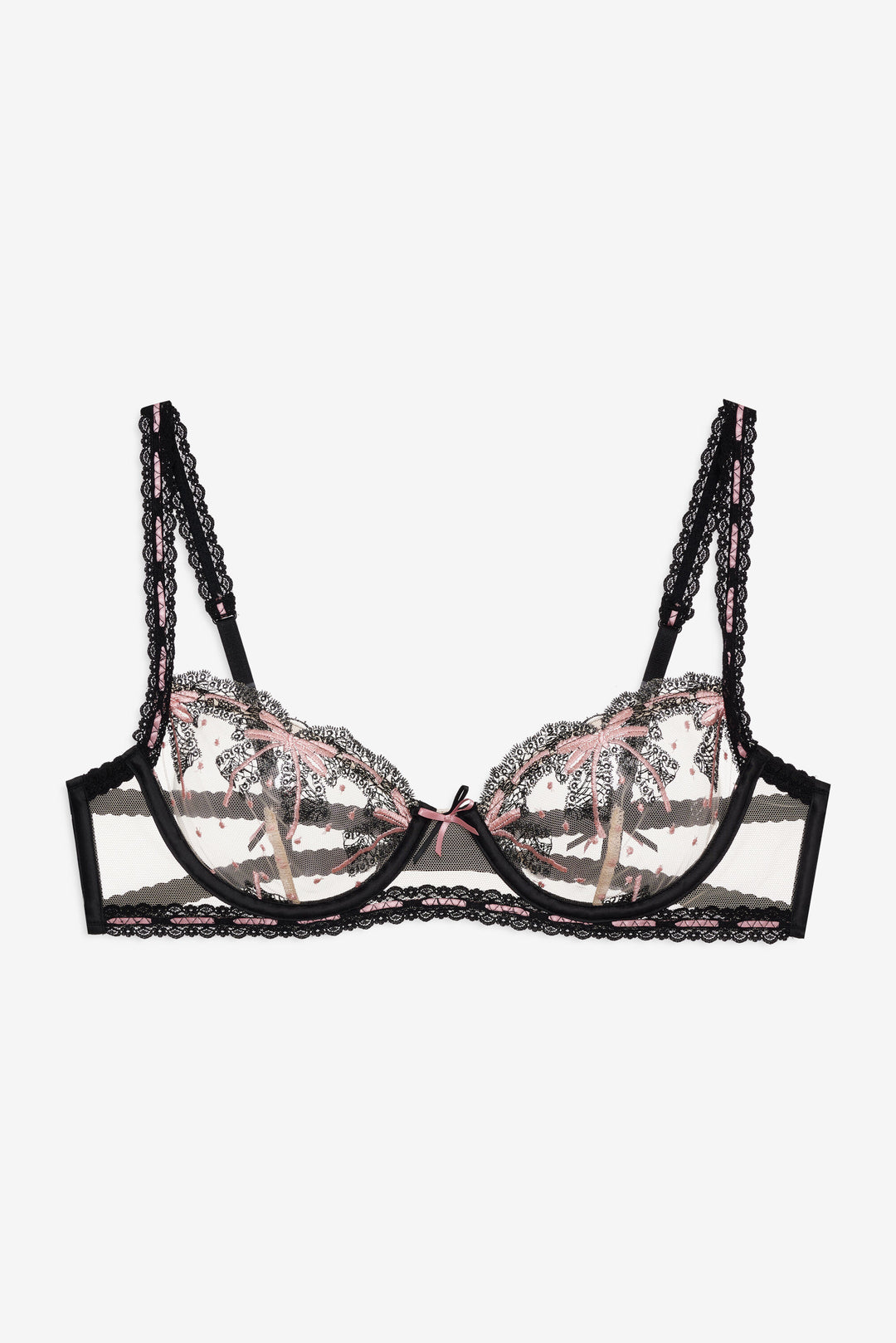 For Love and Lemons Love Letters Underwire Bra - Black