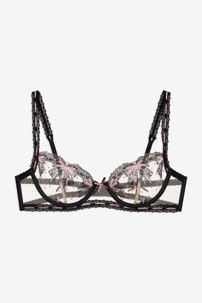 For Love and Lemons Love Letters Underwire Bra - Black