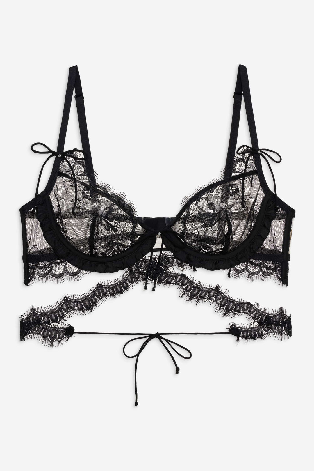 For Love and Lemons Sonja Underwire Bra - Black