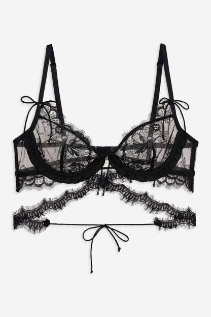 For Love and Lemons Sonja Underwire Bra - Black