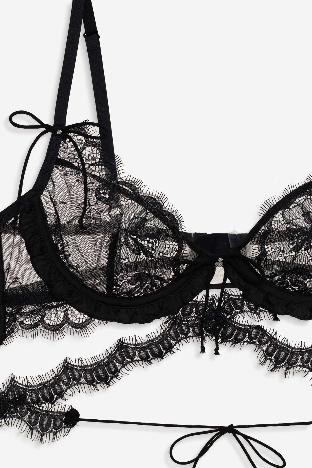 For Love and Lemons Sonja Underwire Bra - Black