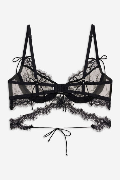 For Love and Lemons Sonja Underwire Bra - Black