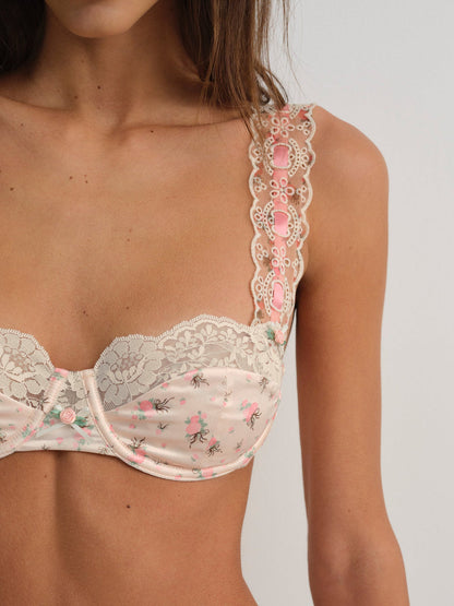 For Love and Lemons Peaches & Cream Underwire Bra - Peach