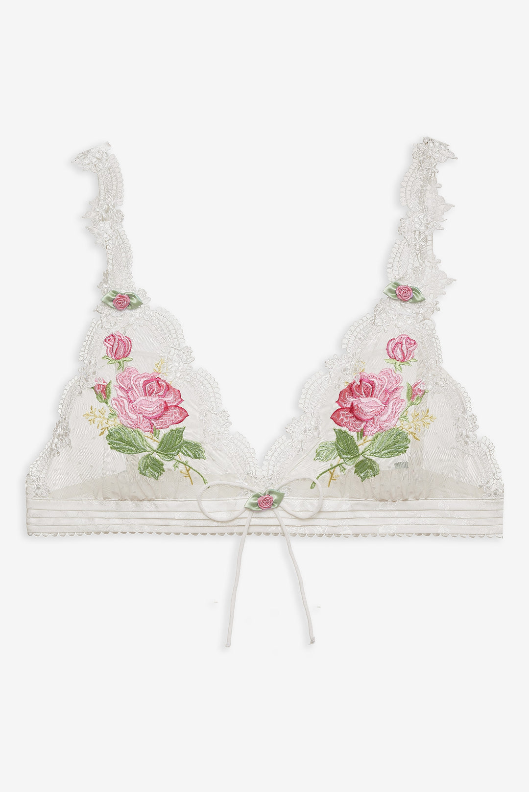 For Love and Lemons Heirloom Rose Bralette - White