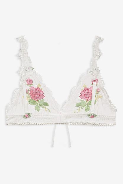 For Love and Lemons Heirloom Rose Bralette - White