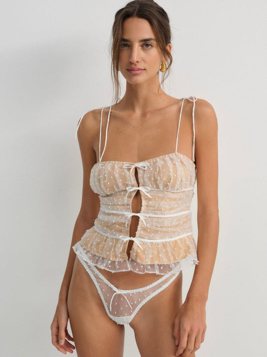 For Love and Lemons Devon Dot Bustier - White
