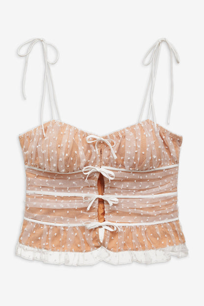 For Love and Lemons Devon Dot Bustier - White
