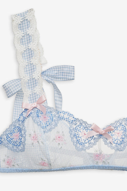 For Love and Lemons Dainty Doily Bralette - Blue