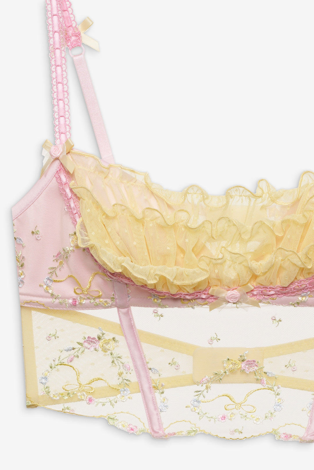 For Love and Lemons Sunny Bouquet Bustier - Multi Yellow
