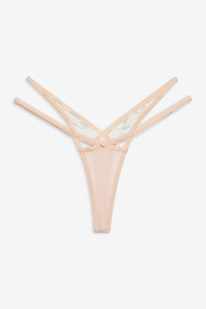 For Love and Lemons Tea Cake Lace Thong Panty - White