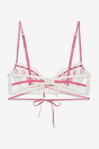 For Love and Lemons Rose Milk Eyelet Underwire Bra - Pink