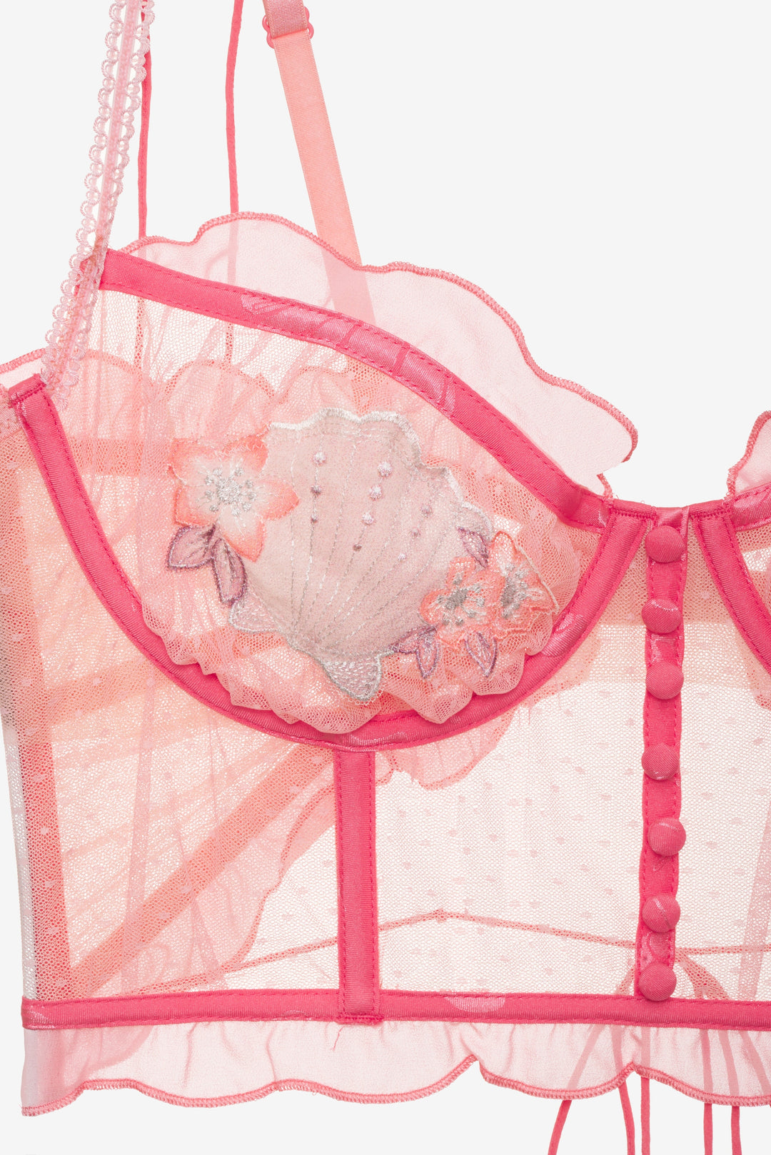 For Love and Lemons Seashell Bustier - Pink