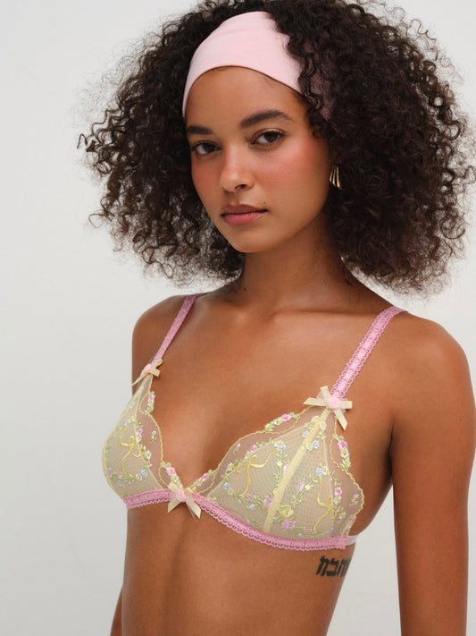 For Love and Lemons Sunny Bouquet Bralette - Multi Yellow