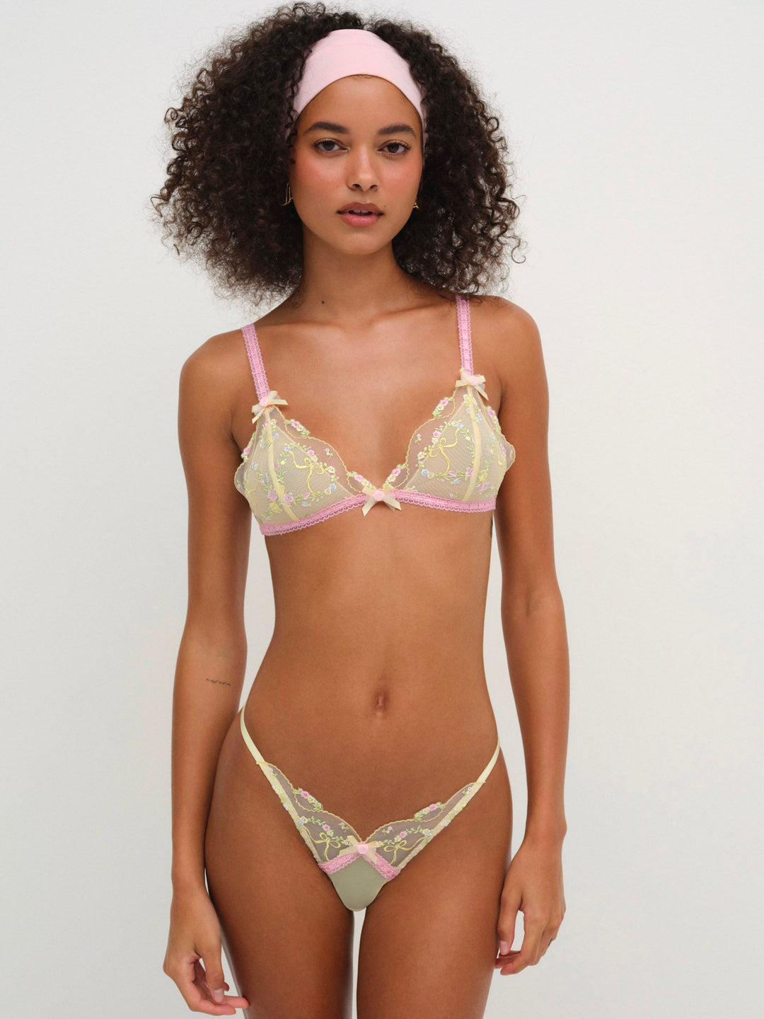 For Love and Lemons Sunny Bouquet Bralette - Multi Yellow