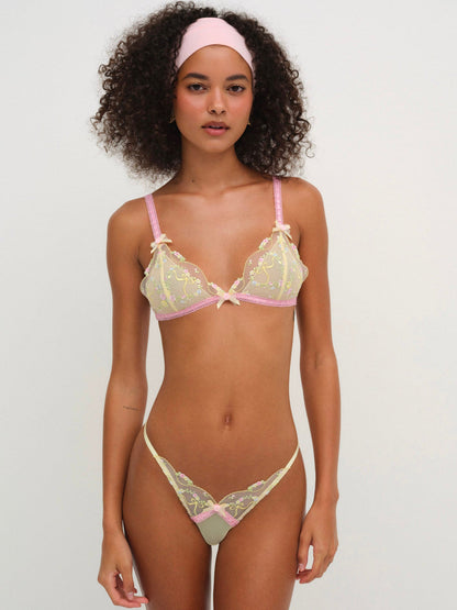 For Love and Lemons Sunny Bouquet Bralette - Multi Yellow