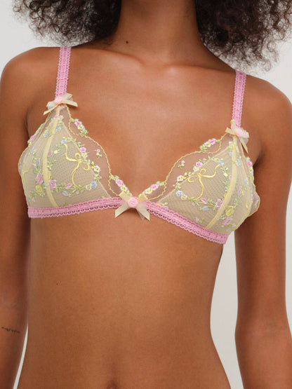 For Love and Lemons Sunny Bouquet Bralette - Multi Yellow